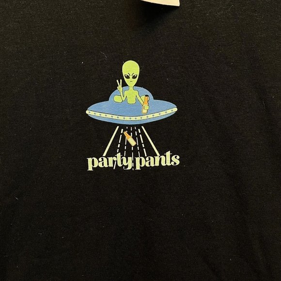 Men's Black T-Shirt Party Pants  Beer Me Up Logo Mens Teal  Size M New - Picture 3 of 12